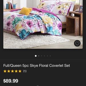 Full/Queen coverlet 5 set new no package/ full set microfiber sheets.